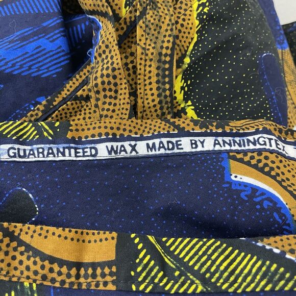 Guaranteed African Wax By Anningtex Wrap Skirt Sz M/L Handmade Blue Brown Print - Picture 4 of 4